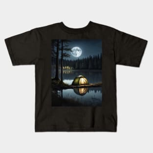 A peaceful camp site at night Kids T-Shirt
